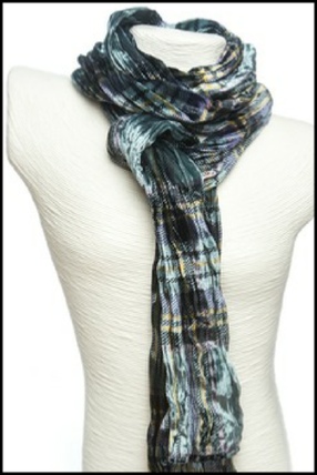 STA Online Shop. Tartan Scarf in Twirled Silk & Velvet (Blend) With Celtic  Scarf Ring